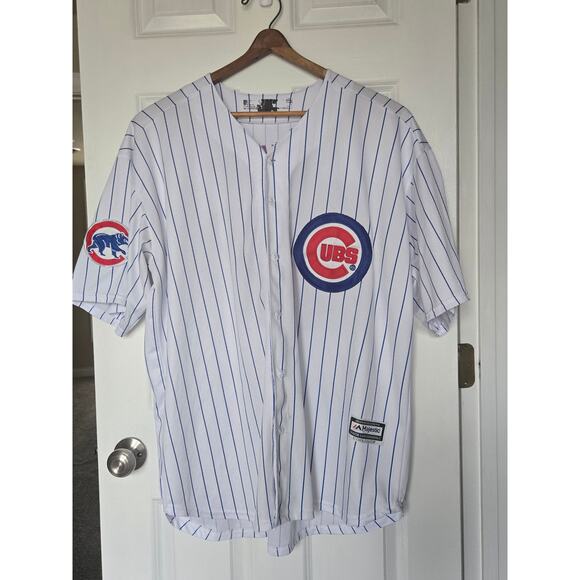 Chicago Cubs Kris Bryant Button up Number 17 Short Sleeve Oversized Jersey - Picture 1 of 5